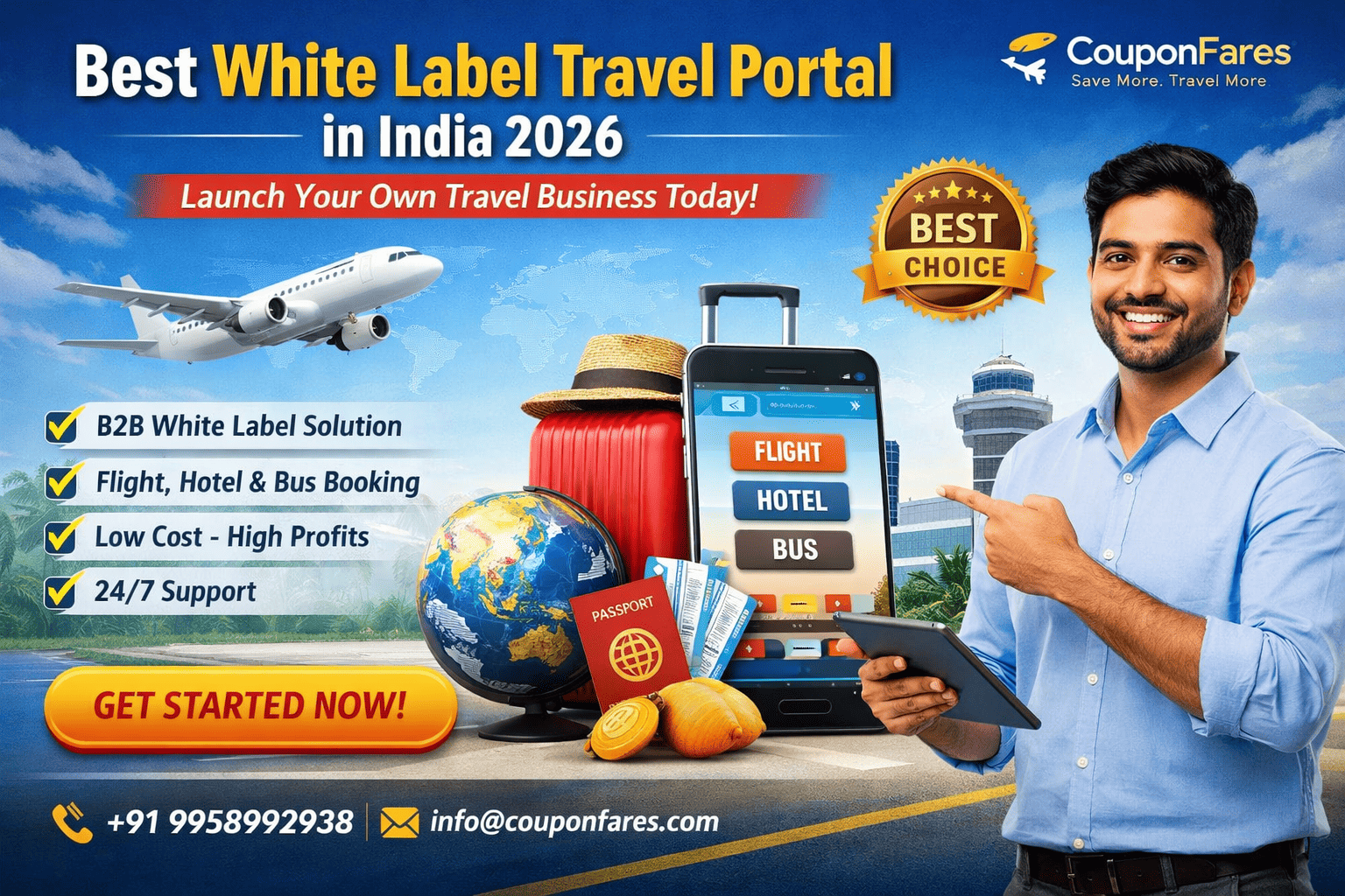 Best White Label Travel Portal in India – Free Setup | CouponFares
